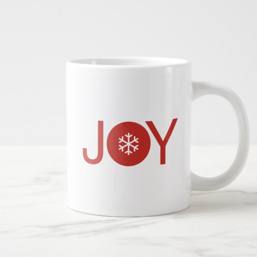 Joy Kerstmis Giant Coffee Mok (Rechts)