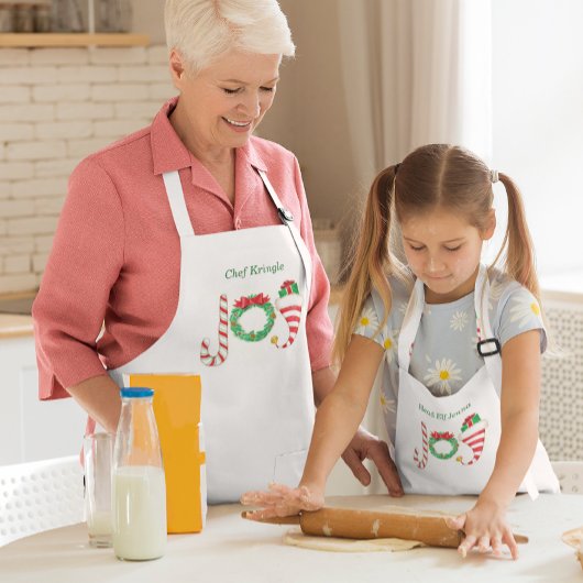 Joy Kerstmis Kinder Schort