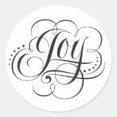 Joy Kerstmis met de World Calligraphy Lettering Ronde Sticker (Voorkant)
