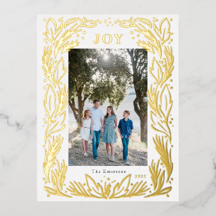 Joy Kerstmis met foto Folie Gold Briefkaart