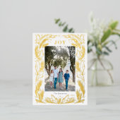 Joy Kerstmis met foto Folie Gold Briefkaart (Staand Voorkant)