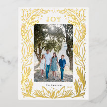 Joy Kerstmis met foto Folie Gold Briefkaart