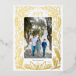 Joy Kerstmis met foto Folie Gold Briefkaart