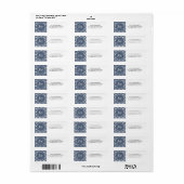 Joy Kerstmis - Patroon Blauw retouradres Etiket (Full Sheet)