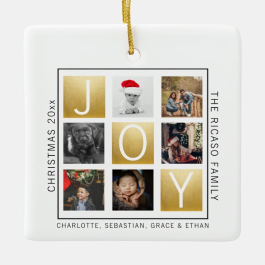 Joy Kerstmis - Persoonlijke foto Keramisch Ornament (Voorkant)