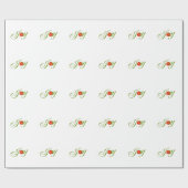 Joy Kerstmis Poinsettia Xmas Holiday Patroon Cadeaupapier (Vlak)