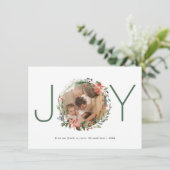 Joy Kerstmis Prettige feestdagen Fotokaart Bedankkaart (Staand voorkant)