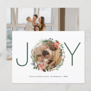 Joy Kerstmis Prettige feestdagen Fotokaart Bedankkaart