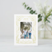 Joy Kerstmis Wreatfoto Green Briefkaart (Staand voorkant)