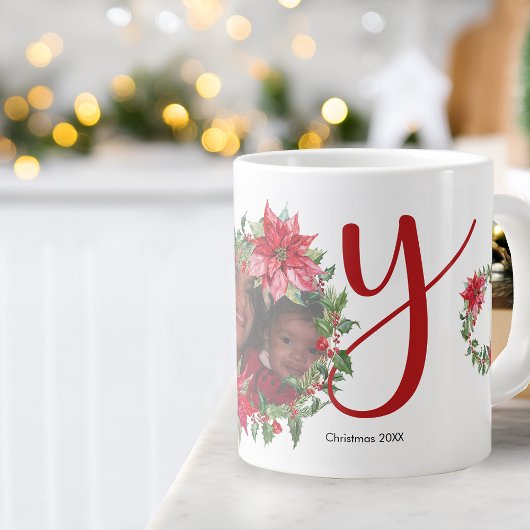 JOY Kerstmis Wreatfoto Grote Koffiekop