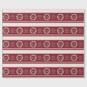 Joy Kerstmis Wreath Burgundy - Gepersonaliseerd Cadeaupapier (Vlak)