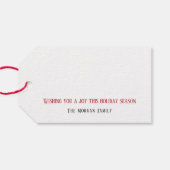 JOY Kerstmis Wreath Cadeaulabel (Achterkant Horizontaal)