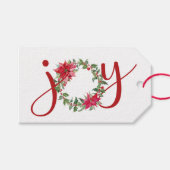 JOY Kerstmis Wreath Cadeaulabel (Voorkant (Horizontaal))