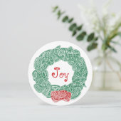 Joy Kerstmis Wreath Feestdagenkaart (Staand voorkant)