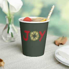 Joy Kerstmis Wreath Papieren Bekers