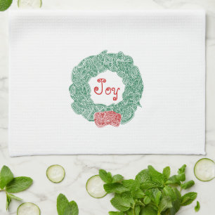 Joy Kerstmis Wreath Theedoek