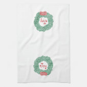 Joy Kerstmis Wreath Theedoek (Verticaal)