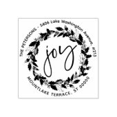 Joy Kerstmis Wreatour Return-adres Rubberstempel (Afrduk)
