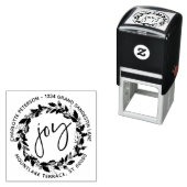 Joy Kerstmis Wreatour Return-adres Zelfinktende Stempel (In situ)