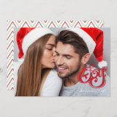 Joy Kerstmonogram Holiday Fotokaart Feestdagenkaart (Voorkant / Achterkant)