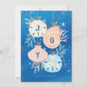 Joy kerstOcean Waterverf Seashell Ornaments Feestdagenkaart (Voorkant)