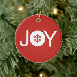 Joy-kerstrood keramisch Ornament