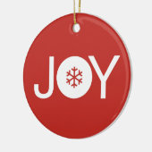 Joy-kerstrood keramisch Ornament (Links)