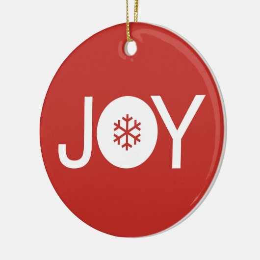 Joy-kerstrood keramisch Ornament (Links)
