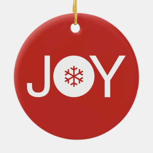 Joy-kerstrood keramisch Ornament (Achterkant)