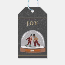 JOY kerstsneeuwWereldbol met Kinder cadeauLabels