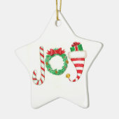 Joy kerstversiering keramisch ornament (Links)