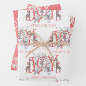 Joy KerstWinter Animals Holiday Inpakpapier Vel (In situ)