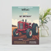 Joy kinder retro boy coole tractor eerste 1e verja kaart (Staand voorkant)