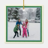 Joy Kleurrijke Moderne Postzegel Foto Keramisch Ornament (Achterkant)