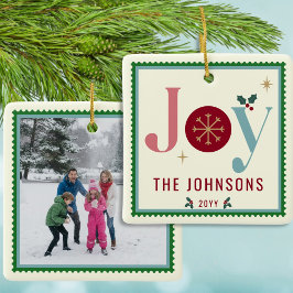 Joy Kleurrijke Moderne Postzegel Foto Keramisch Ornament