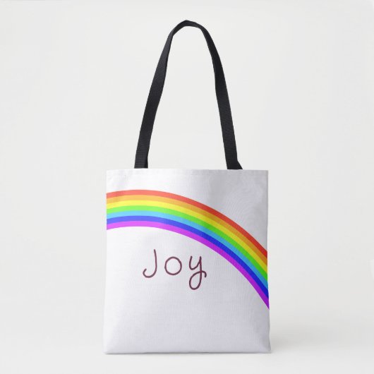 "Joy" kleurrijke regenboog Tote Bag (Voorkant)