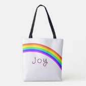 "Joy" kleurrijke regenboog Tote Bag (Achterkant)