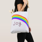 "Joy" kleurrijke regenboog Tote Bag (Dichtbij)