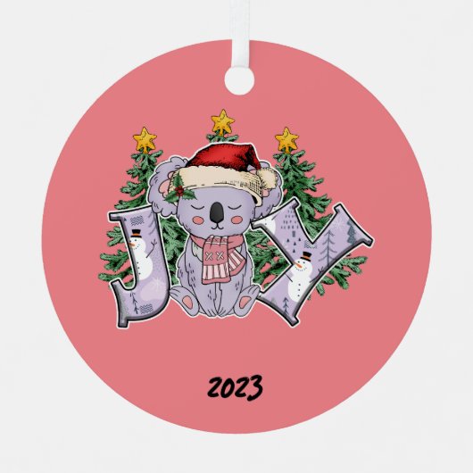 Joy Koloa Beer Kerst Metalen Ornament (Voorkant)