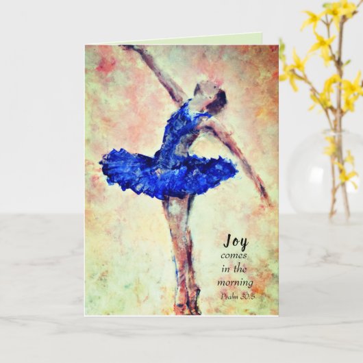 Joy komt in de ochtendscriptie kaart (Gele Bloem)