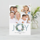 JOY Landschaps Krans Kerstmis Bos Groet Feestdagenkaart (Staand voorkant)