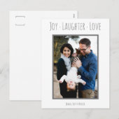 Joy Laughter Love | Kerstfotokaart Feestdagenkaart (Voorkant / Achterkant)