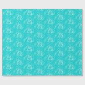 JOY Lettering Fashionable Floured Aqua Blue Cadeaupapier (Vlak)