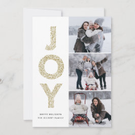 JOY Lettering Gold kerstfoto Collage Feestdagenkaart
