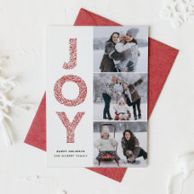 JOY Lettering Red Kerstfoto Collage