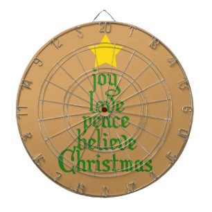 Joy, Liefde, Vrede, geloof, Kerstmis Dartbord
