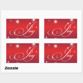 JOY lint script sneeuw gloed rood groot geschenk l Rechthoekige Sticker (Vel)