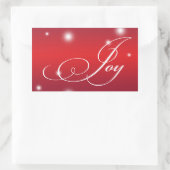 JOY lint script sneeuw gloed rood groot geschenk l Rechthoekige Sticker (Tas)