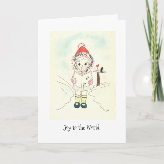 Joy Little Girl Feestdagen Kaart (Voorkant)