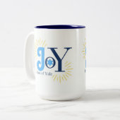 JoY logo Tweekleurige Koffiemok (Voorkant links)